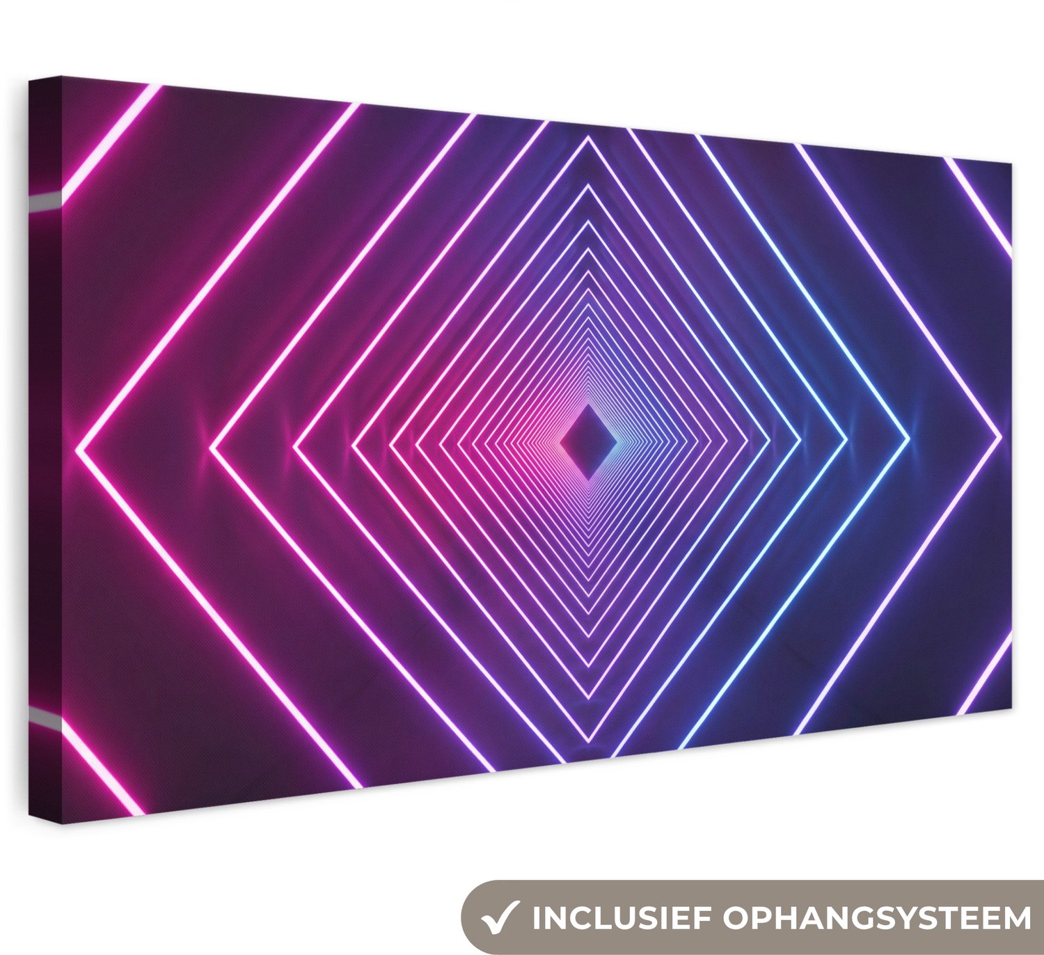 Canvas schilderij 40x20 cm - Exclusieve wanddecoratie Driedimensionaal - Tunnel - Ruimte - Muurdecoratie woonkamer - Slaapkamer decoratie - Kamer accessoires - Schilderijen op canvas