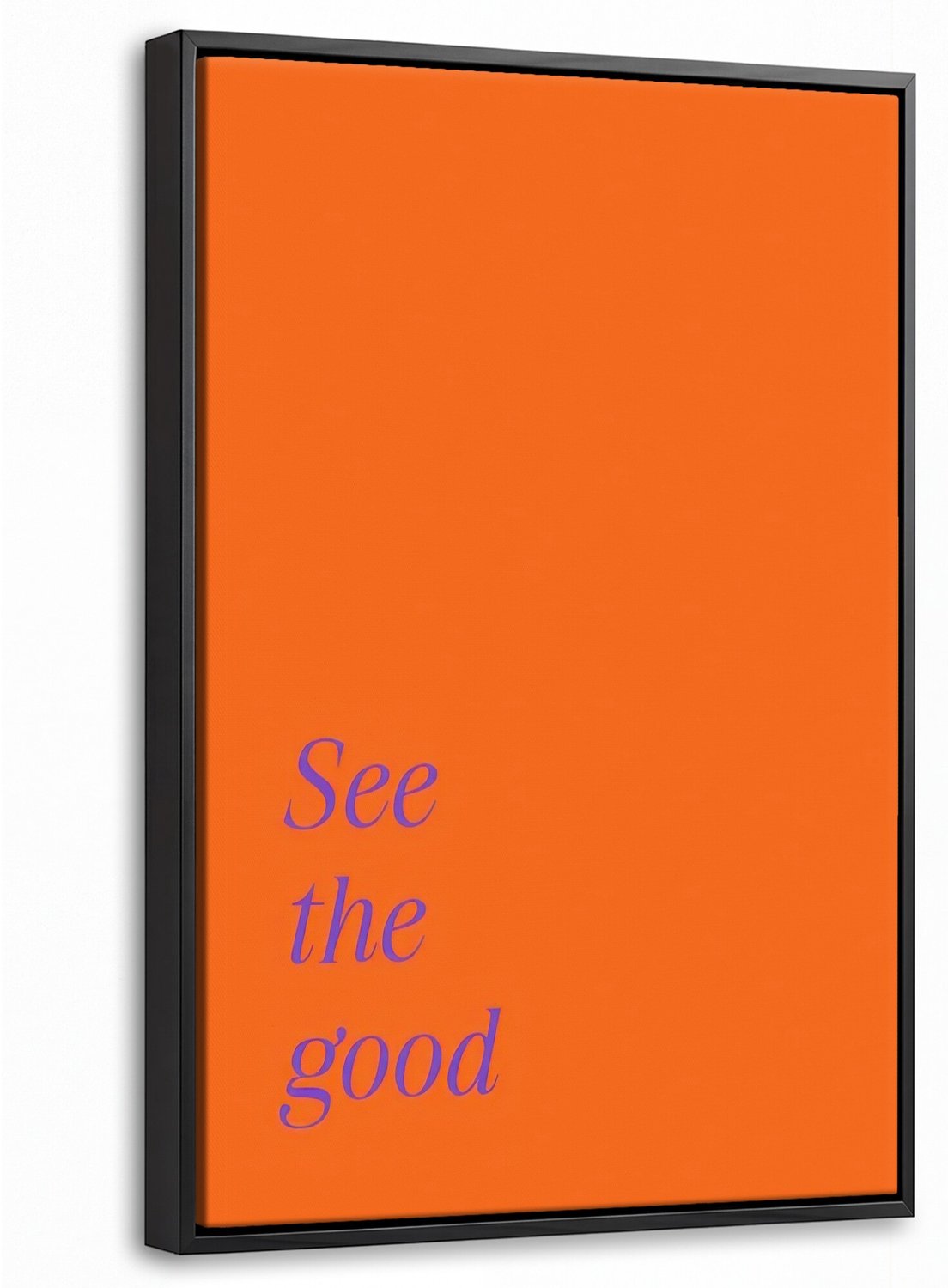 Canvas Schilderij met Baklijst 20x30cm - See te good - Paars - Oranje - Muurdecoratie woonkamer - Slaapkamer decoratie - Kamer accessoires - Schilderijen op canvas met lijst