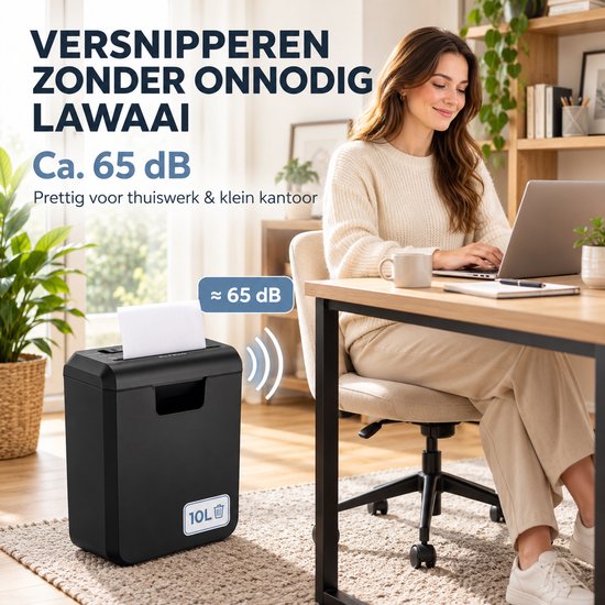Papierversnipperaar – 10L – 5 A4 vellen – Creditcard Vernietiger – Zwart