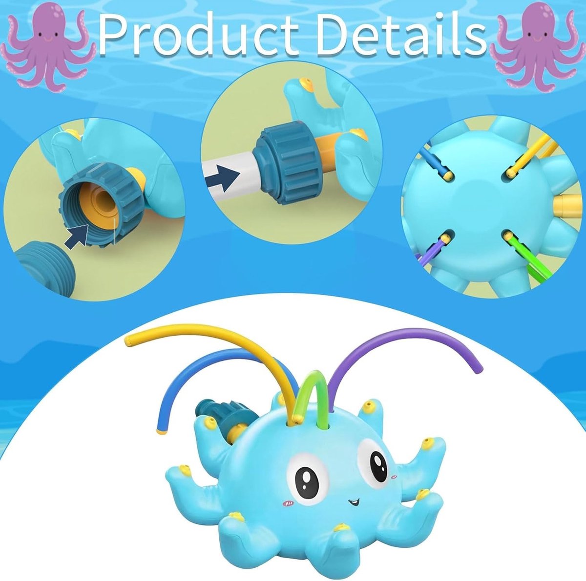 Speelse Octopus Tuinsproeier voor Kinderen - Waterpret voor Buiten en in de Tuin - Ideaal als Bad Speelgoed en Wateractiviteit
