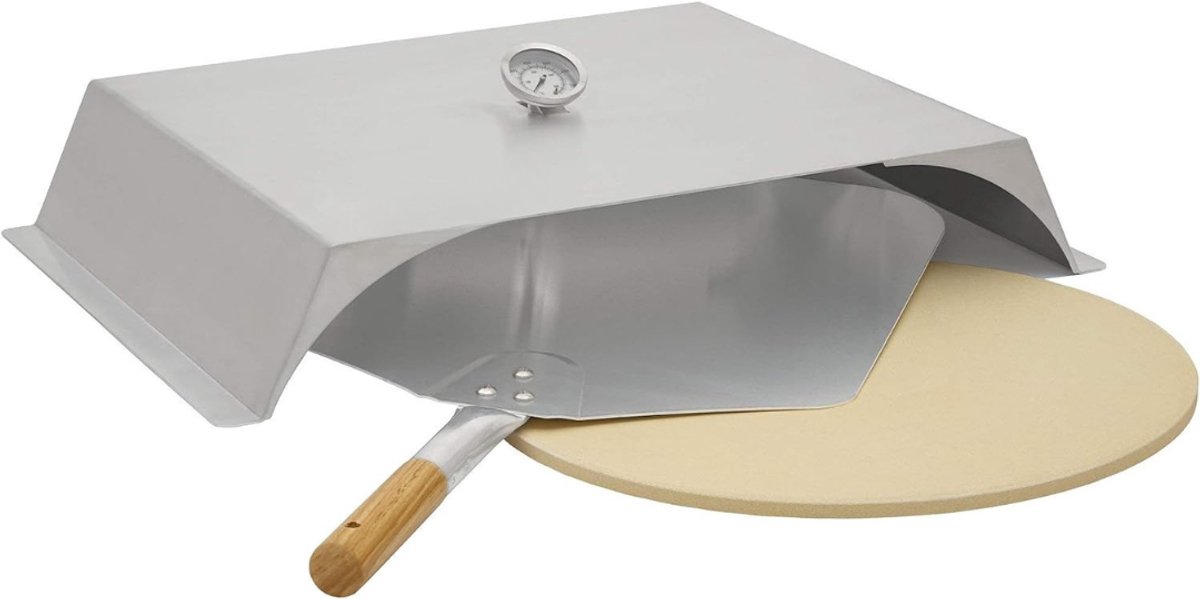 Levo® Pizza oven Buiten - Pizza oven Buiten Gas - pizza steen - Zilver - 39cm x 56cm x 9cm