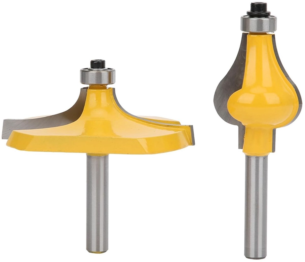 Professionele Router Bit Set voor Houtbewerking - 8mm Shank Armsteun en Handrail, 2 Stuks voor Precisie Frezen