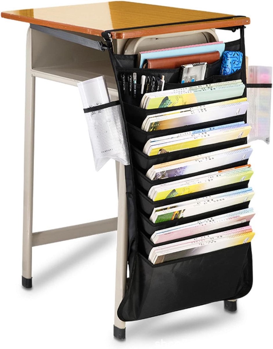 Ruimtebesparende Bureaupagina-organizer voor Ophangen, Boekendisplay en Efficiënte Opslag met Antisliptouw en Haak