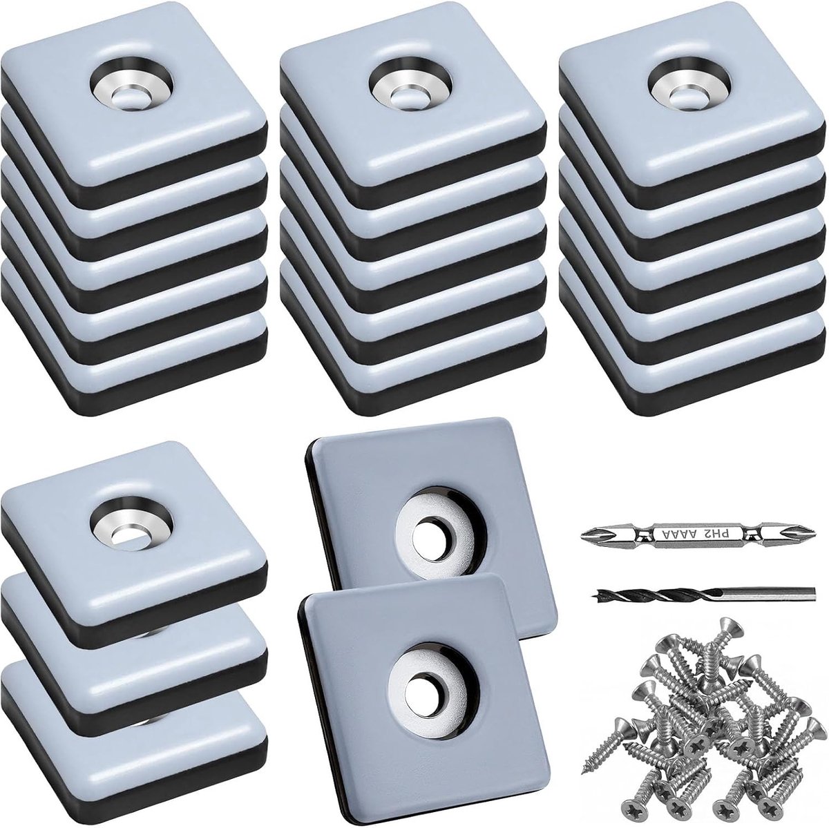 Sliders voor Schroeven, 20 Stuks, 30 mm, Ideaal voor Meubelbescherming en Geluidsreductie