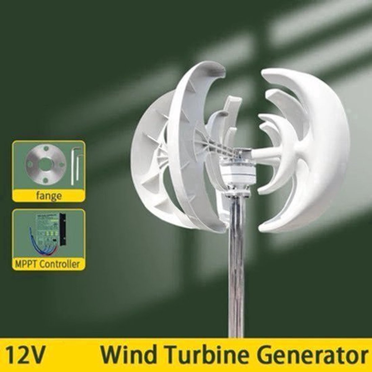 3000W Verticale As Windturbine – Windgenerator – Windmolen – Windenergie Generator – Windmolen Generator – 12V Met MPPT Lader – Stil En Laag Startwindvermogen
