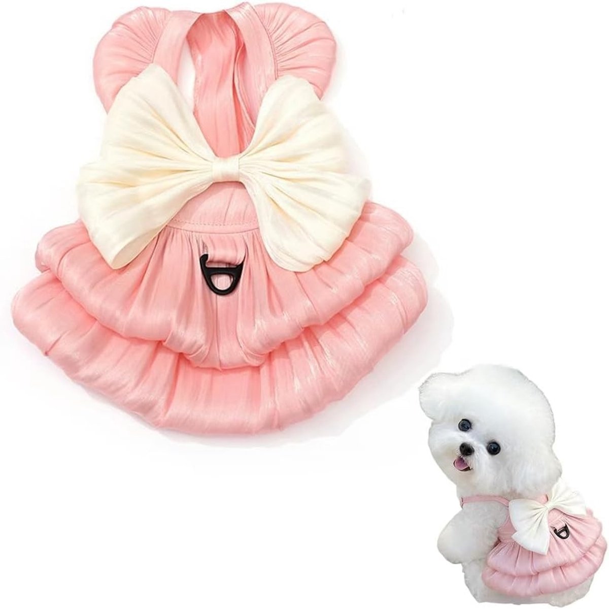 Prinsessenjurk voor Kleine Honden - Feestelijke Strikjurk en Tutu Outfit voor Chihuahua, Pomeranian en Bichon Maltezer