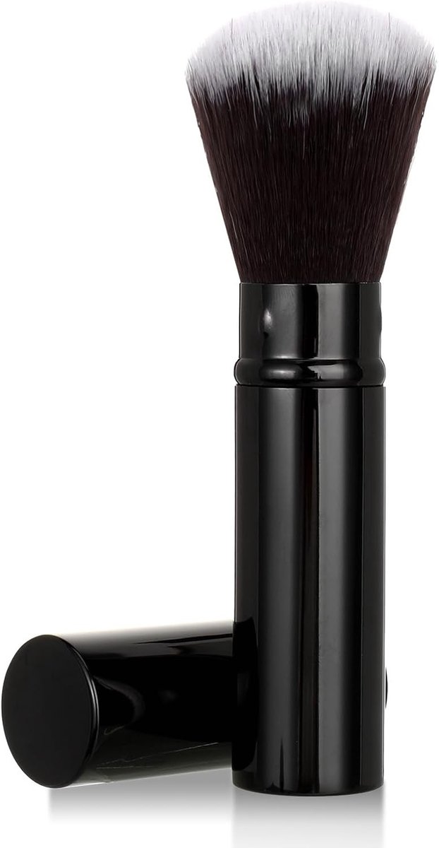 Retractable Kabuki Make-up Borstel voor Poeder, Blush en Concealer met Deksel voor Zonnebrand en Zelfbruiner