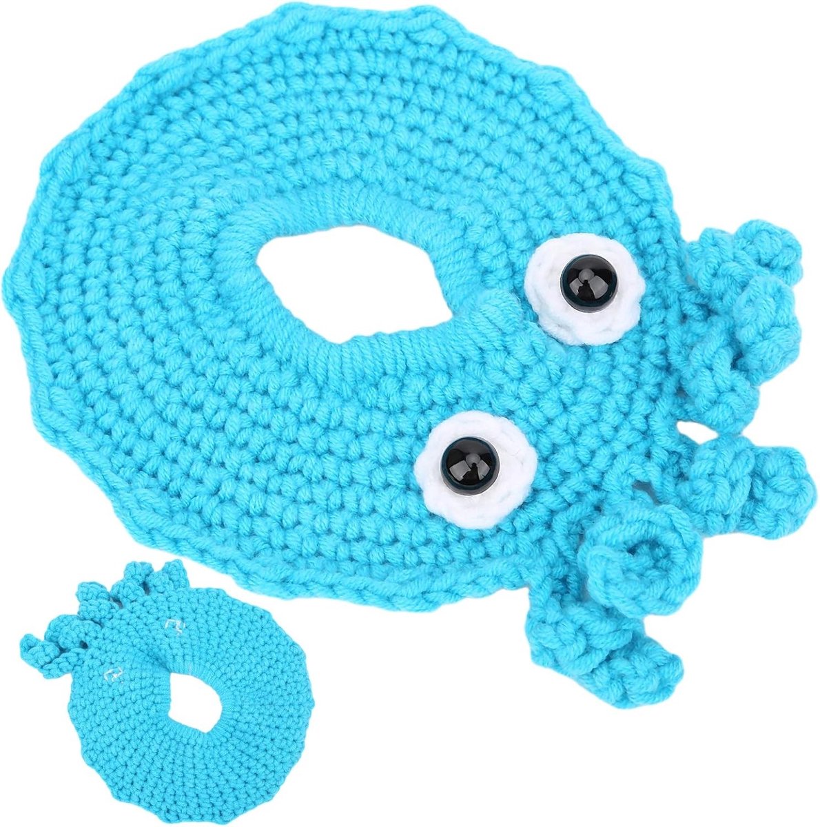 Handgehaakte Decoratieve Ring voor Camera Lens - Ondersteuning voor Newborn Fotografie (Blauw) - Perfect voor Fotoshoots en Creatieve Projecten