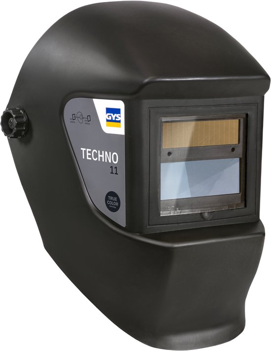 GYS TECHNO 11 laskap met zwart vizier en verstelbare knop aan de zijkant.