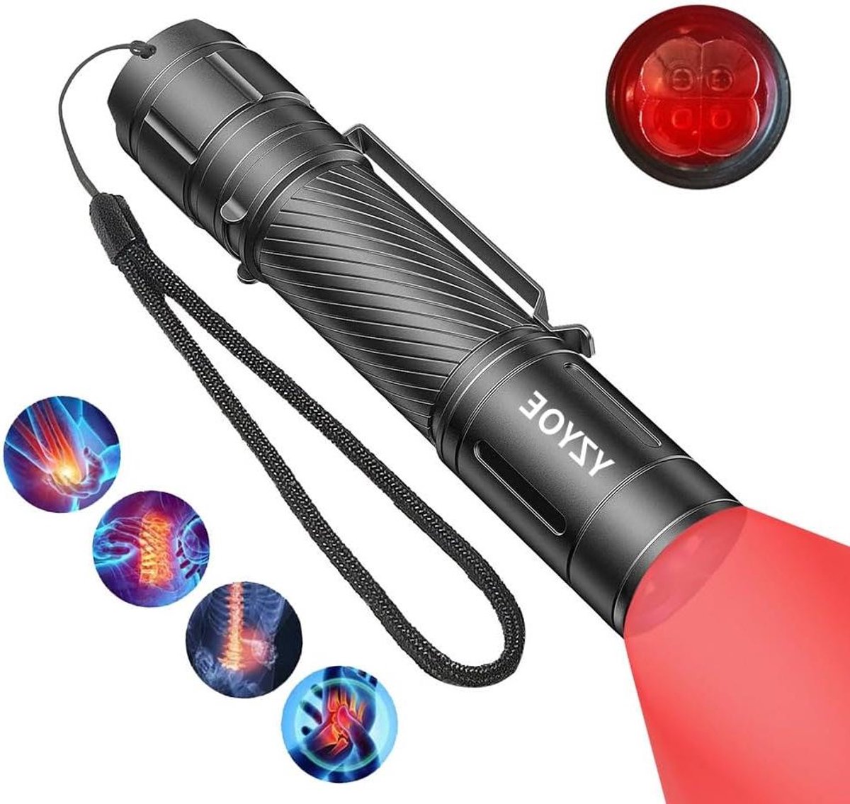 Lichttherapie Lamp - Rood Licht Apparaat - Spier Ontspanning - Vier Golflengten - 12 cm - Rood