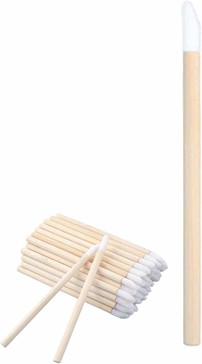 50 Wegwerp Lipborstels met Houten Handvat, Perfect voor Lipstick, Lipgloss en Make-up Toepassingen