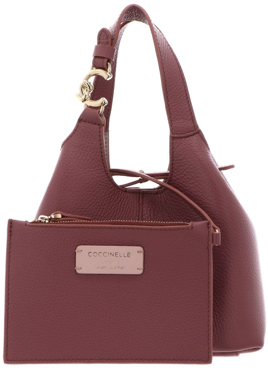 COCCINELLE Leren handtas schoudertas C-Easy Crossbody Bag Winter Rose mauve