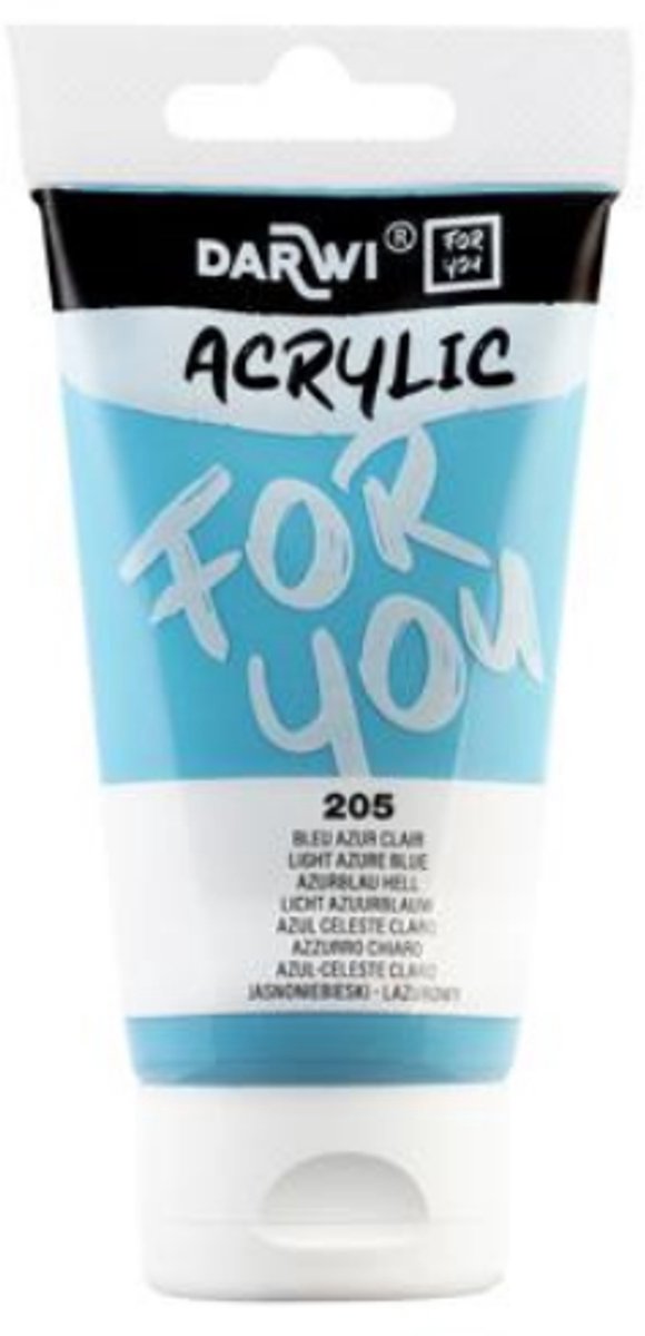 Darwi For You acrylverf 75 ml in tube licht azuurblauw