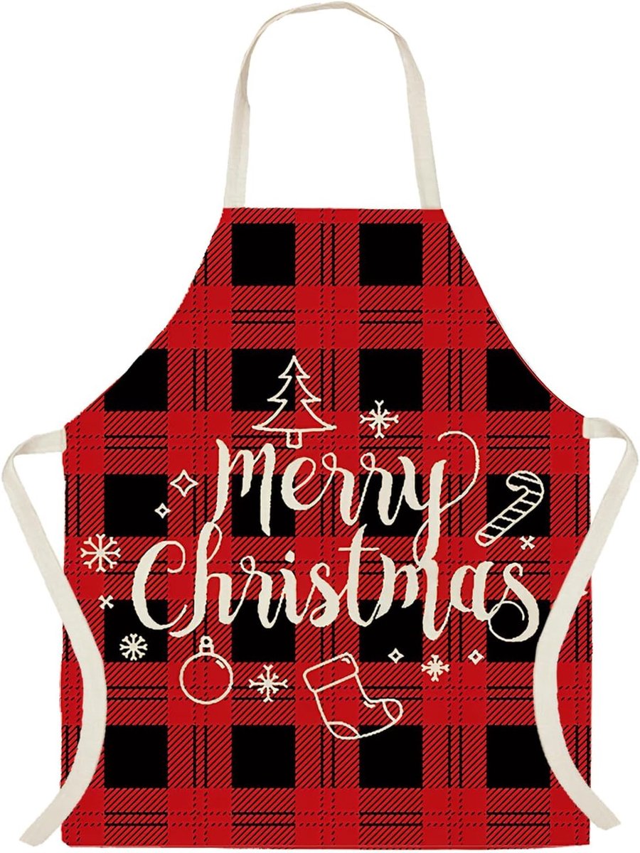 Kerstschort van Polyester met Halssluiting voor Bakken, Afwassen en Keuken Cadeaus - Stijl 2
