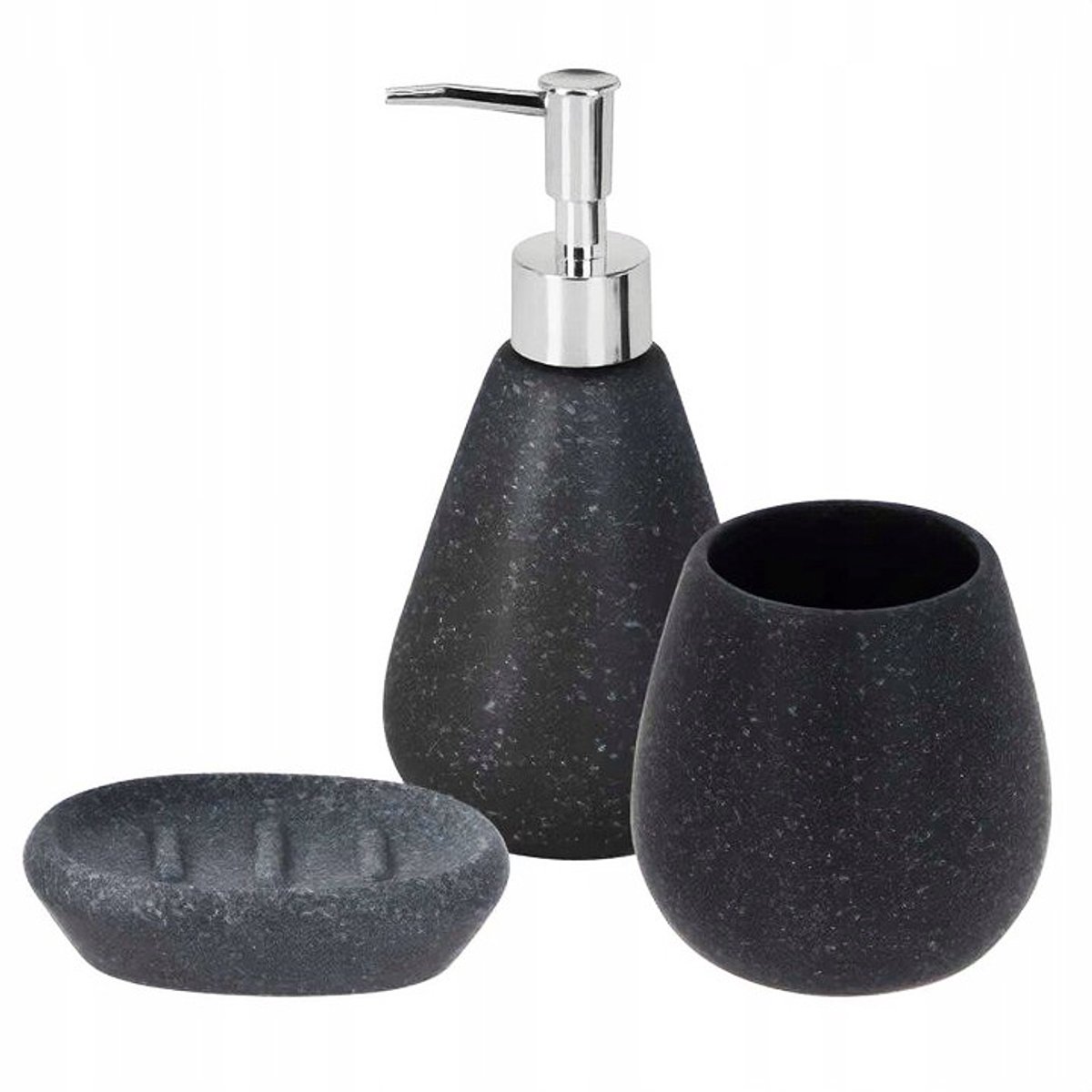 Badkameraccessoires, set van 3 stuks, marmerwit