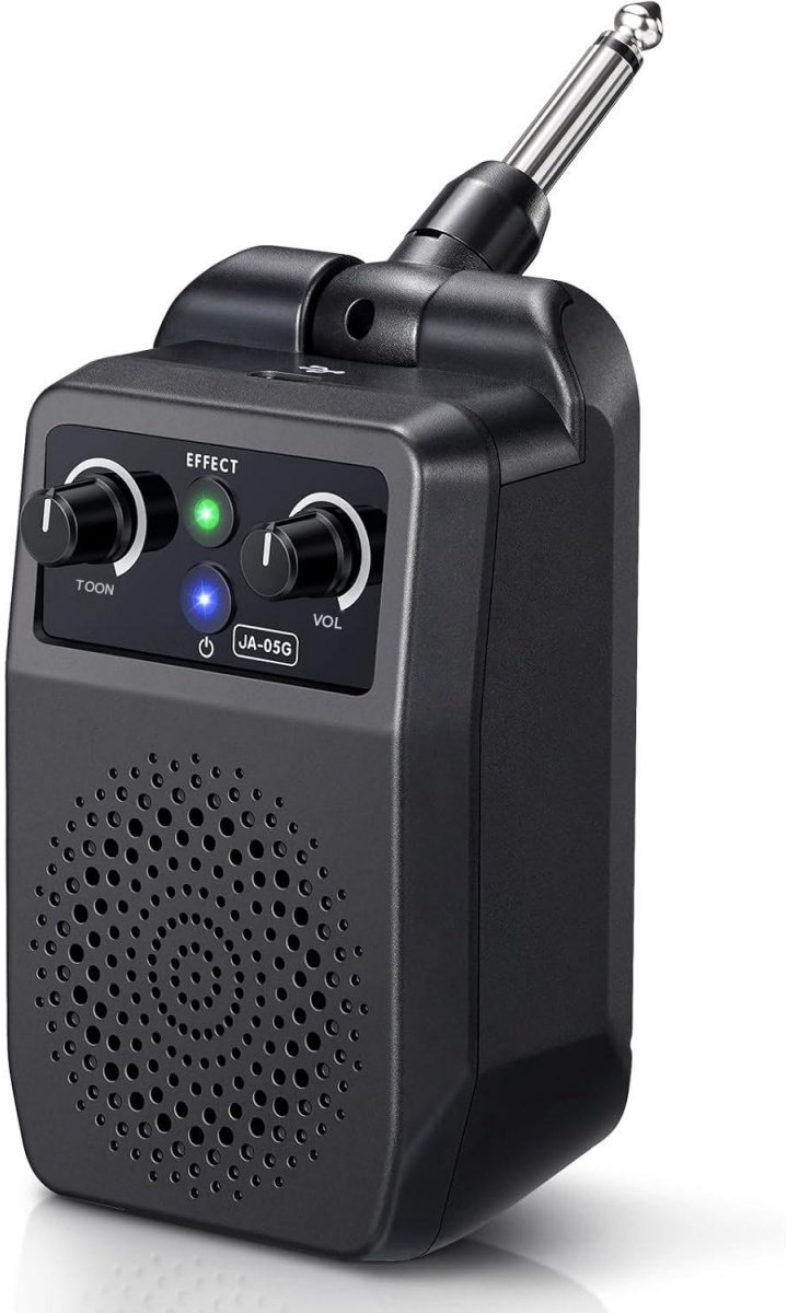 SSTRWGOOD Draagbare mini-gitaarversterker - 5W - Oplaadbare zakversterker - Met Bluetooth - Plug-in versterkercombo - Gitaaraccessoire - Beschikt waaronder clean, overdrive, distortion en reverb - Geschikt voor elektrische gitaren