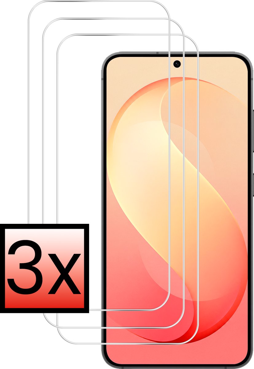 Screenprotector - 3 Stuks - Geschikt voor Samsung Galaxy S26 FE - Extra Sterk - Beschermglas - Gehard Glas - Tempered Glass - Screen Protector - Bescherm Cover