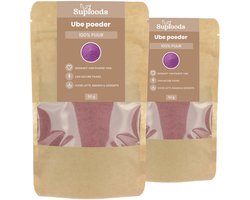 Ube poeder 100% puur - 2 x 50 g - Filipijnse paarse yam (Dioscorea alata) - Ongezoet - Voor latte en bakken