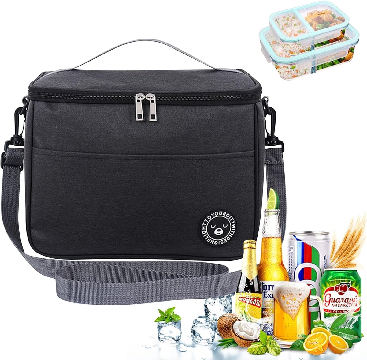 Isolerende Koeltas voor Lunch, Picknick en Reizen - Vouwbare en Herbruikbare Koeltas met Hoge Capaciteit voor Wandelen en Barbecueën
