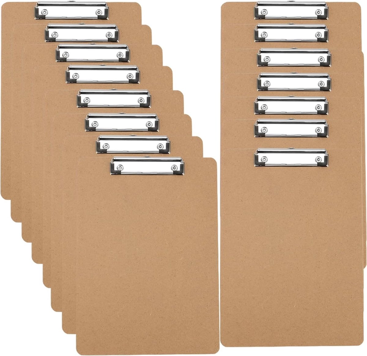 15 Stuks A5 Clipboard Set, Houten Clipboards met Hanggaatje en Lage Profiel Metalen Clip, Ideaal voor Kantoor en Restaurant, Perfect voor Notities en Documenten