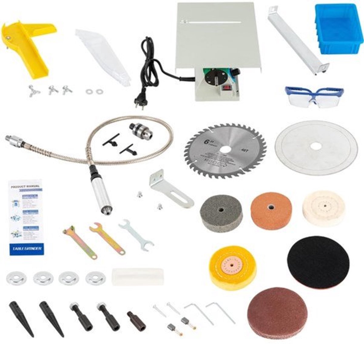 Polijstmachine 750 W - Mini Tafelzaag 5-in-1 - Elektrisch Polijsten - 230 V - Voor Sieraden Maken