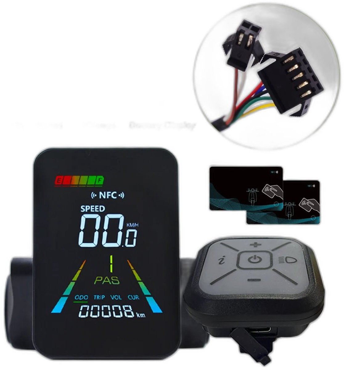 Currero Fatbike Scherm - LCD Display - Schermpje - E-Bike Accessoires - Elektrische Fiets - Dashboard - Snelheidsmeter - Kinderen & Volwassenen