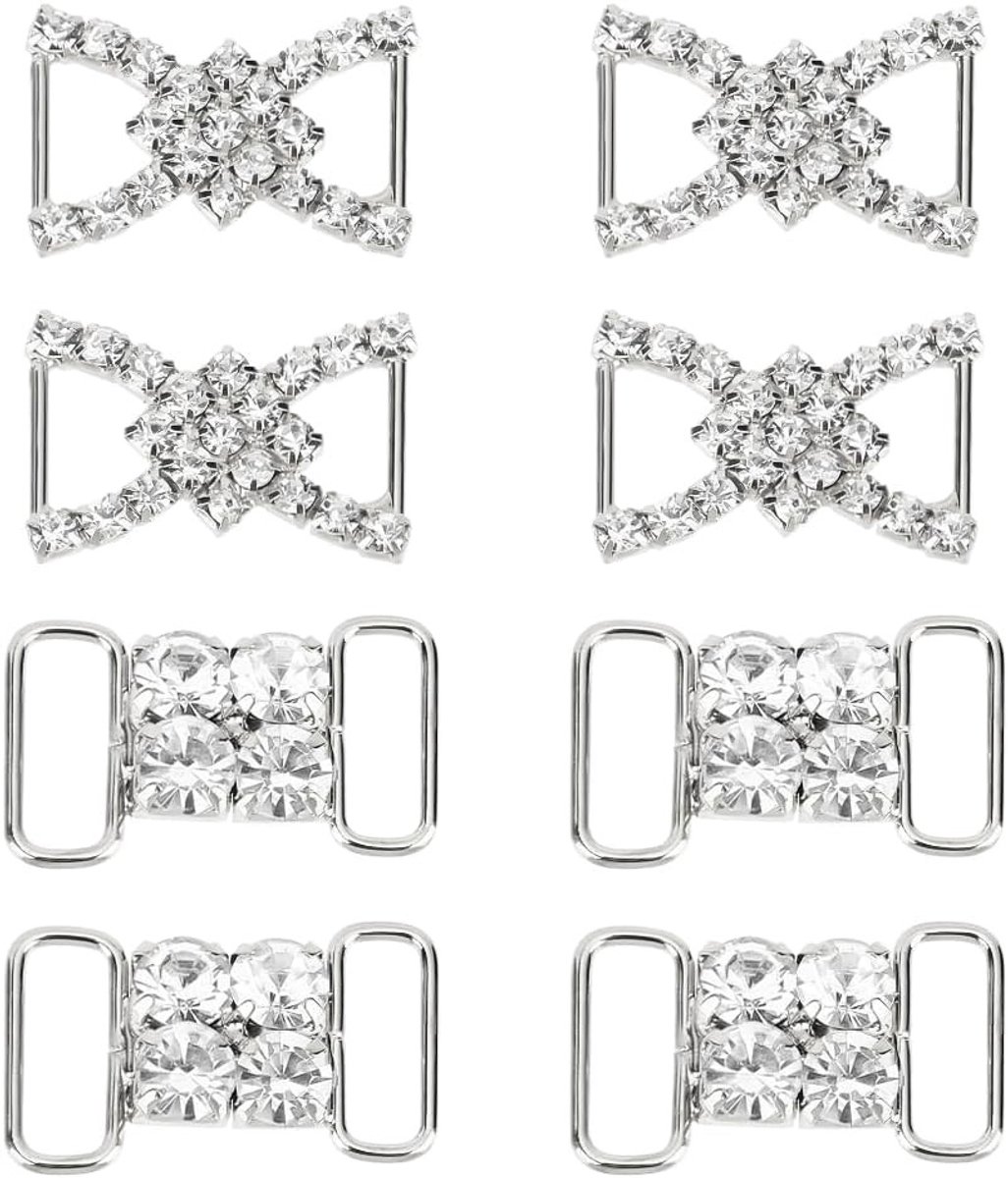 Rhinestone Hangers en Slide Buckles voor Gym- en Vrijetijdsschoenen, 8 Stuks, 21 mm, Metalen Accessoires voor Schoenverzorging
