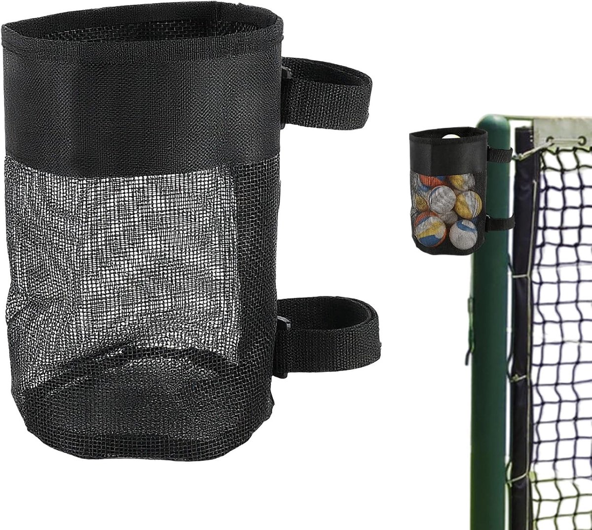 Verstelbare Opbergzak voor Pickleball, Vouwbare Net met Strap voor 6 Ballen, Ideaal voor Sportaccessoires en Training