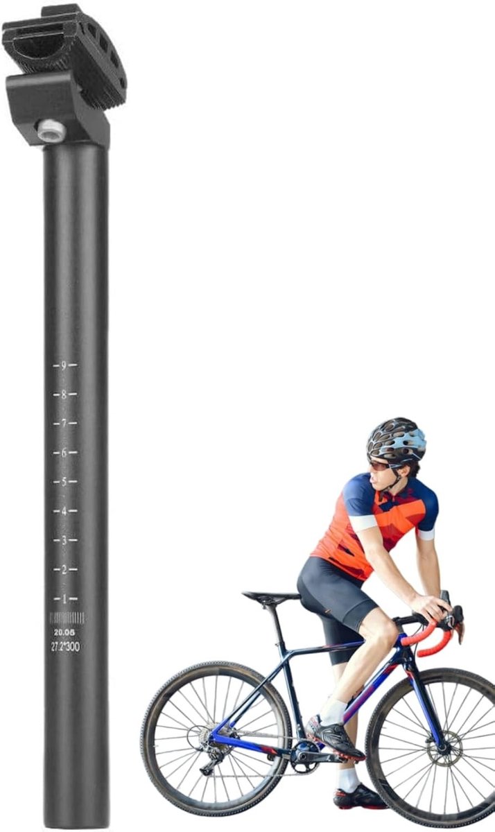 Dempende zadelpen van aluminiumlegering voor comfortabele fietstochten, lichtgewicht en verstelbaar