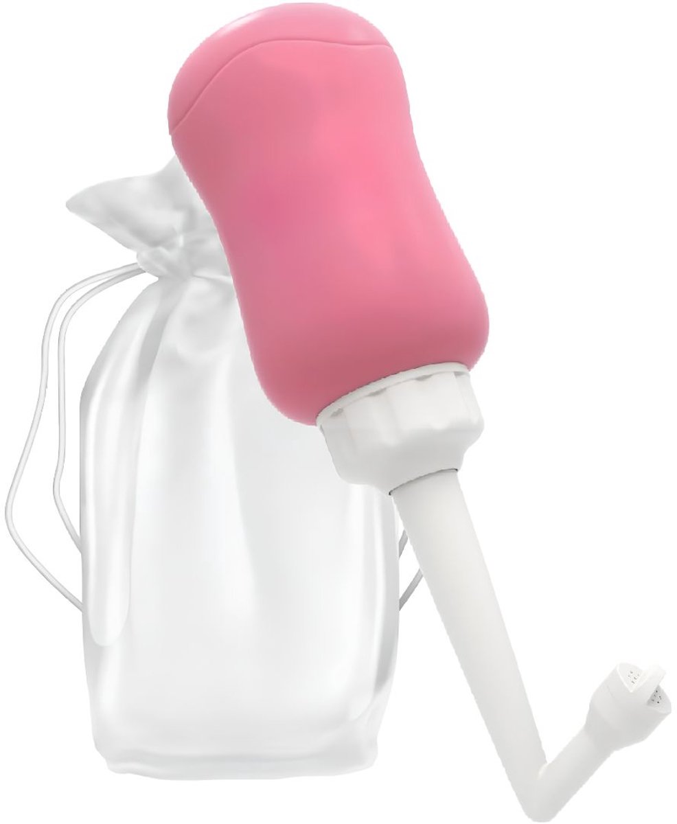 Peri Bottle - Draagbare Bidet - Vaginale Douche - Roze en Wit - 23cm x 8cm x 8cm