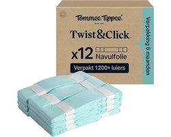 Tommee Tippee Twist&Click origineel gemakkelijk navulfolie voor luieremmer - verpakking met 12 - 12 x 10,5 m - 12 stuks