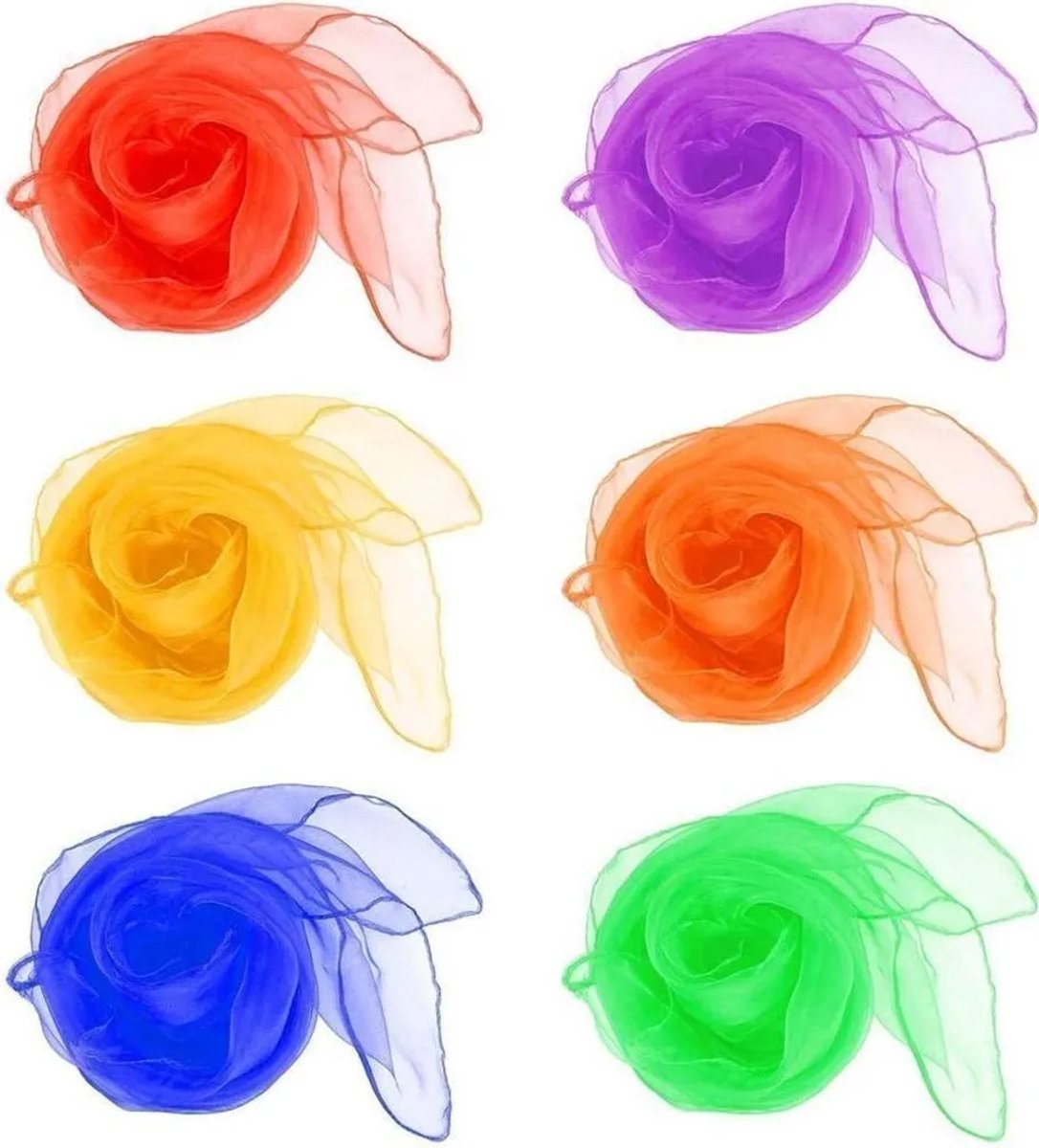 jongleersjaals, danssjaals, jongleerdoekjes, kinderdanssjaals, buikdanssjaals, 60 x 60 cm (24 danssjaals)