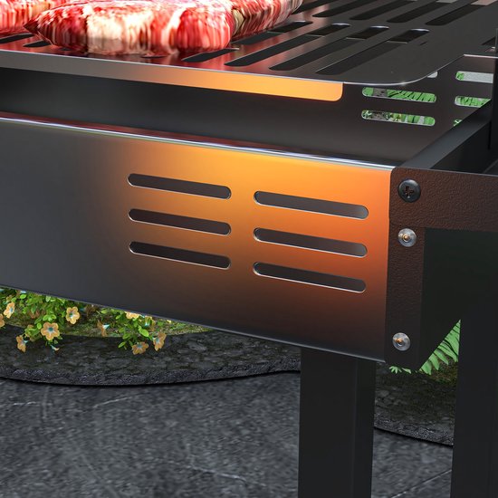 Outsunny - Houtskoolbarbecue - RVS - 118L x 32B x 90H cm - Zwart van Outsunny — afbeelding 4
