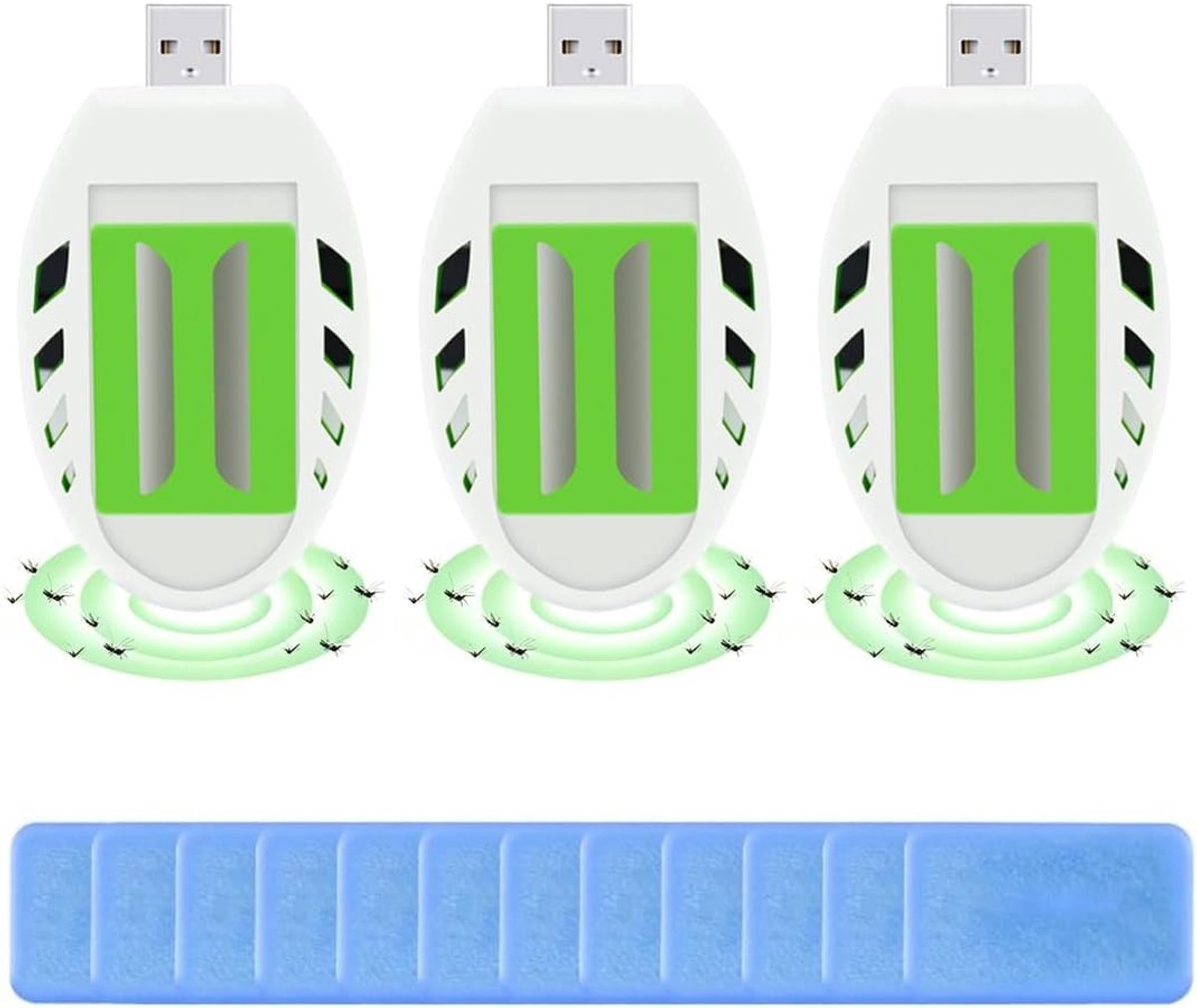Set van 3 Elektrische Muggenbestrijders, Insectenwerend, Anti-Mot, Ideaal voor Keuken en Slaapkamer