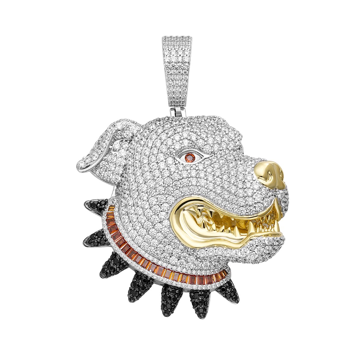 Juwelier Zwartevalk - Zilveren (gerhodineerd) pitbull hanger met zirkonia - 24.403
