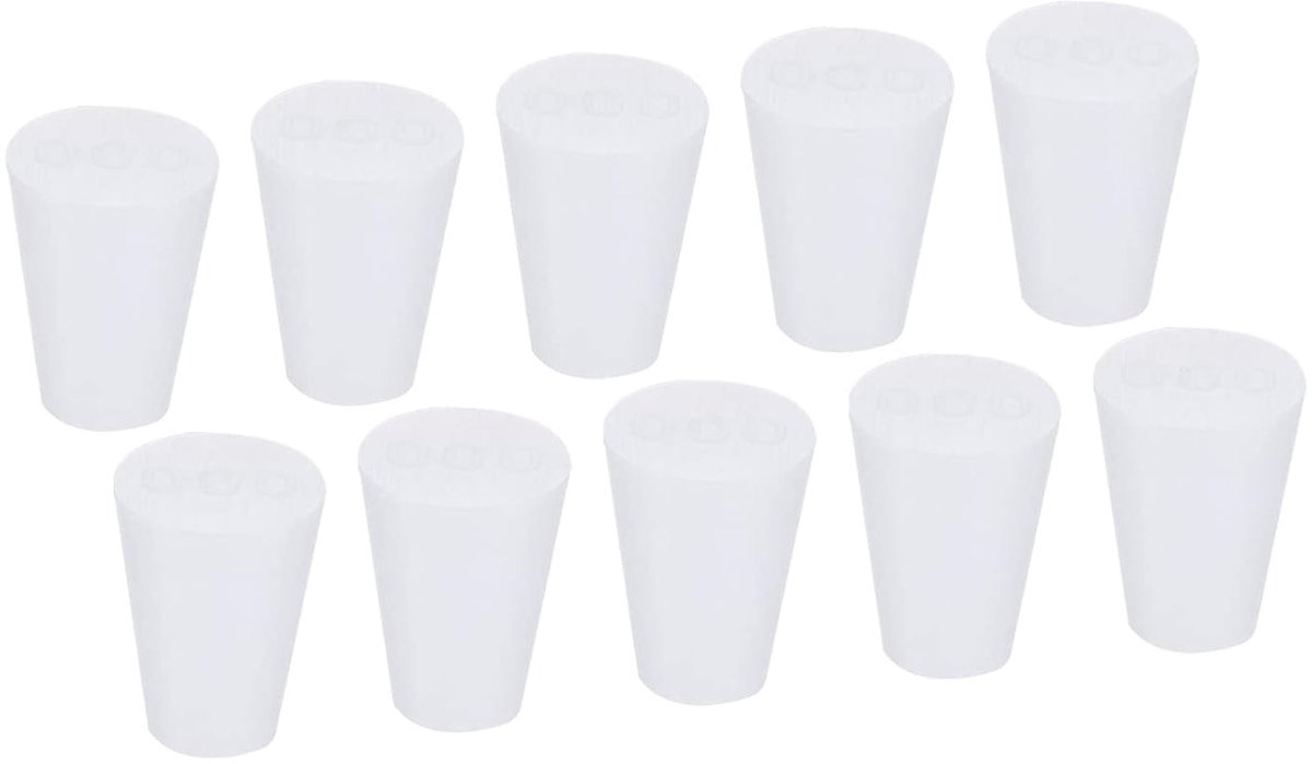 Set van 10 Siliconen Rubber Caps voor Hoge Temperatuur, Taper Caps voor Gatenbescherming, Ideaal voor Laboratoria en Industrie (Wit, 8mm tot 13mm)