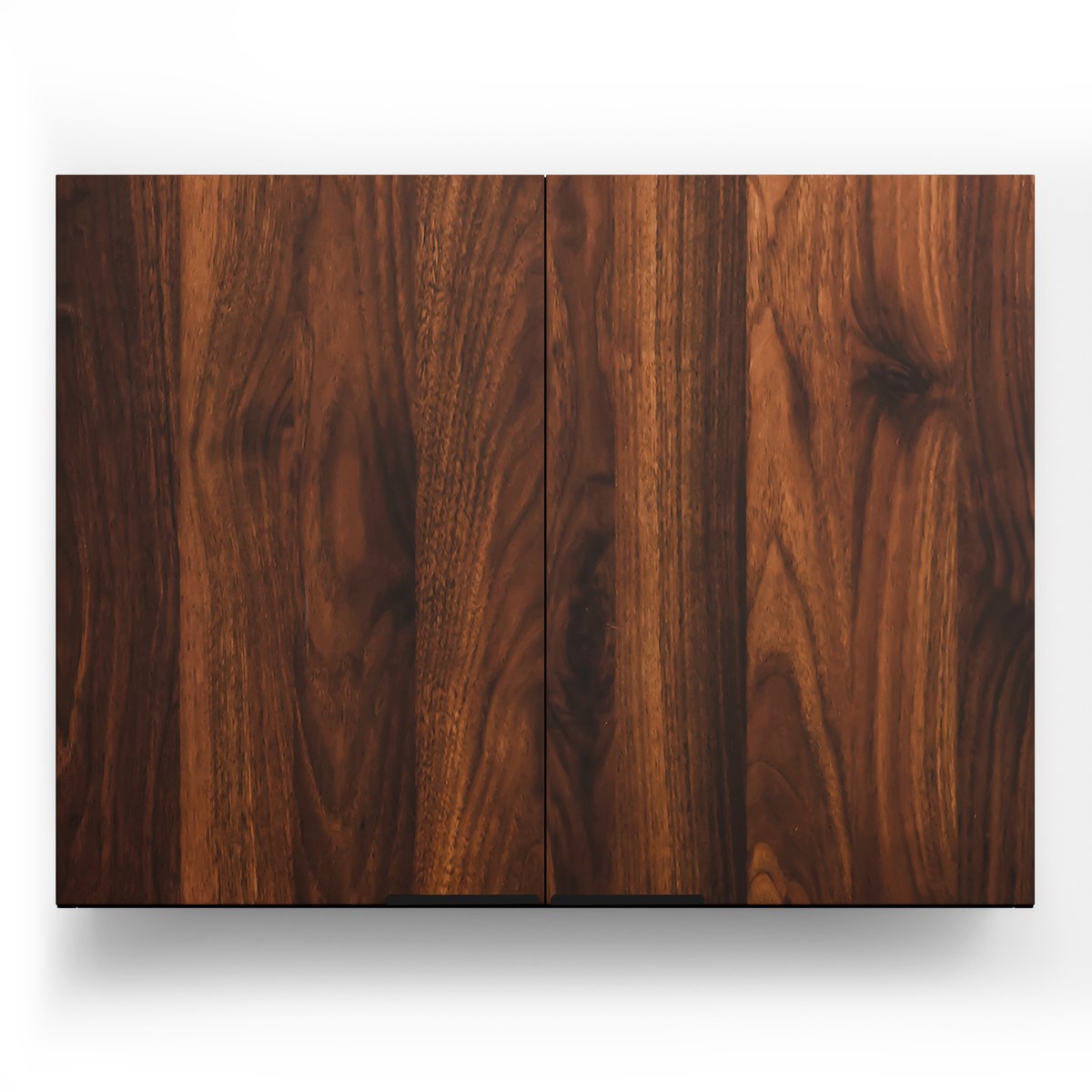 Blumfeldt Keukenkast - Moderne hoge kast met 16 mm melaminecoating, Soft-close-scharnieren, Aluminium grepen, Wandmontage, Zwart-walnoot finish Walnoot / zwart