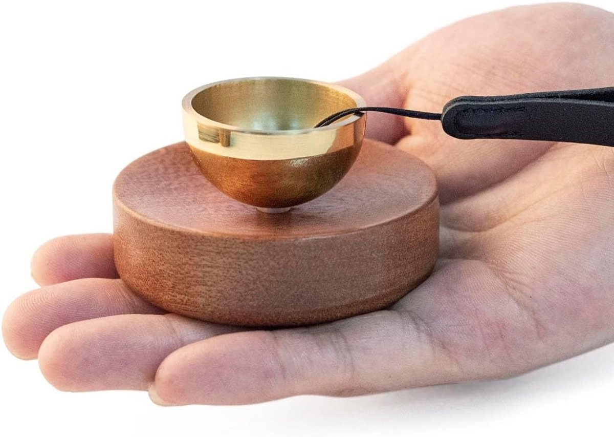 Kristallen klankschaal - Zilver - 3,7 cm Ø - Draagbare mini klankschaal - Voor meditatie en onderweg