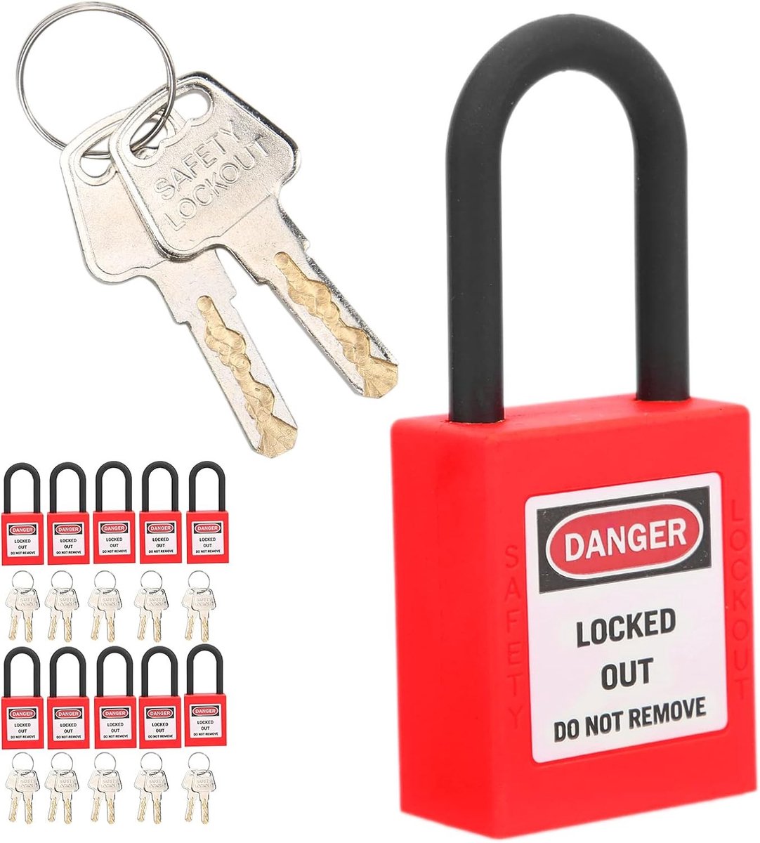 Lockout tagout set - Rood - 38 mm - Nylon Hangslot - Industrieel Veiligheidsmiddel