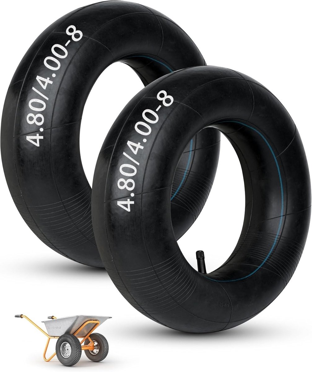 Kruiwagenband - Zwart - 4,80/4,00-8 inch - Versterkte Binnenband met TR13 Ventiel - Voor Kruiwagen en Tuingereedschap