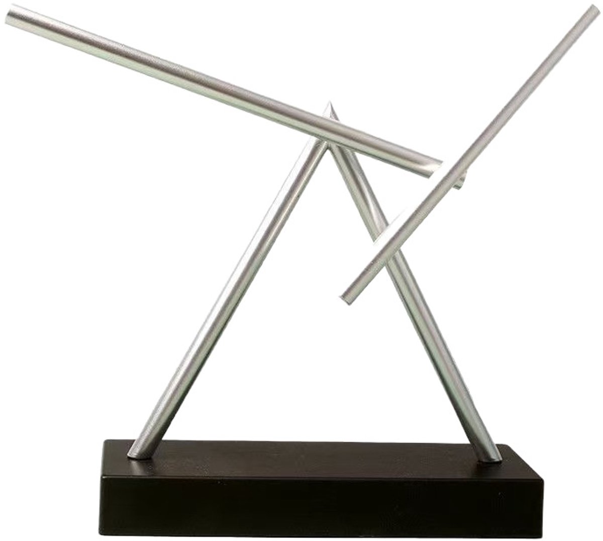 Kinetisch bureau-ornament – ​​Zwaaiende stalen staaf – Rustgevend bureau-speeltje voor kantoor en thuis – Zwart