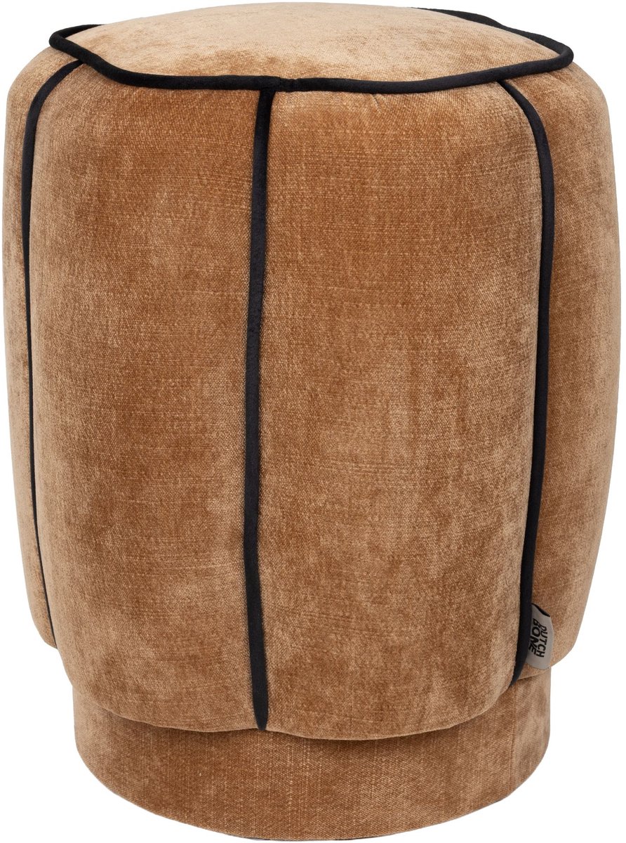 Dutchbone Donna Poef Velours Lichtbruin