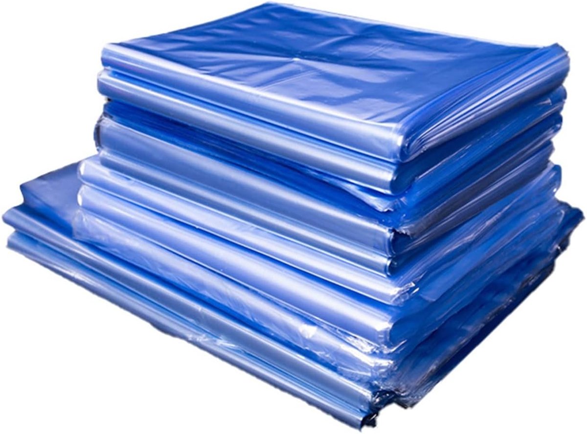 PVC Krimpfolie Tassen 45cm x 55cm voor Verpakking van Cadeaus en Handgemaakte DIY Projecten - Lichtblauw - 100 Stuks - Perfect voor Creatieve Klussen en Bescherming