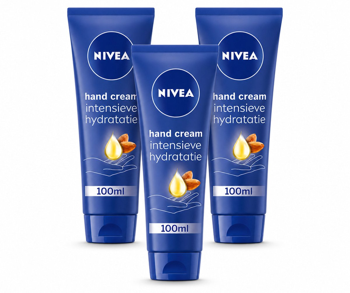 3 x NIVEA - Handcrème - Verzorgend - Intensieve Hydratatie - 100 ml - Bulkverpakking - 3 stuks