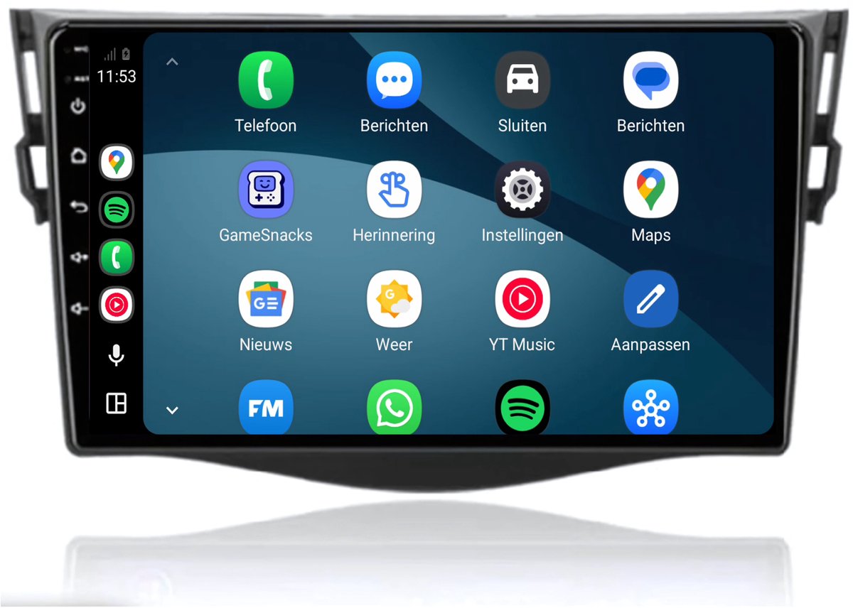 CarPlay autoradio geschikt voor Toyota RAV4 (brandstofmotor) | 2006 t/m 2013 | Cartronix CTX-7039 | 2006 2007 2008 2009 2010 2011 2012 2013 | 9 inch | Android 15 | Draadloos Apple CarPlay & Android Auto | 2GB + 32GB | Bluetooth & Wifi
