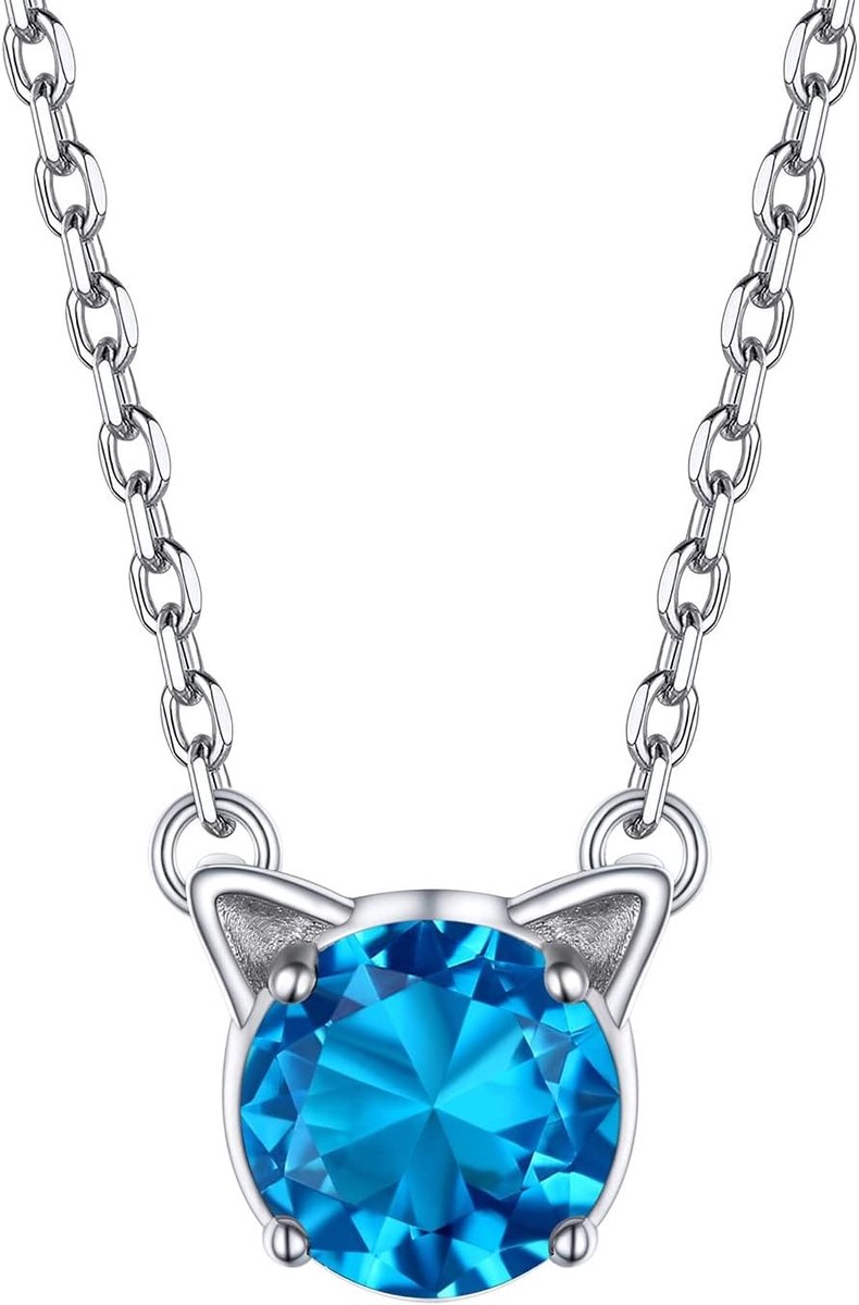 Vrouwelijke Zilveren Birthstone Ketting met 12 Maanden en S925 Stempel, Perfect Cadeau voor Moederdag en Verjaardag, Luxe Geschenkdoos Inbegrepen