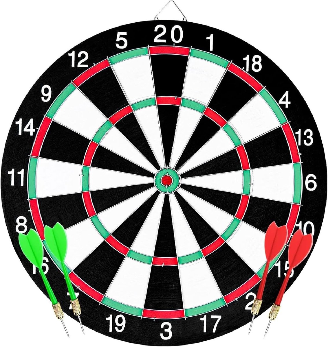 Dartbord Set met 4 Darts, Dubbelzijdig Veilig Dartbord van 30,5 cm voor Thuis en Feestjes