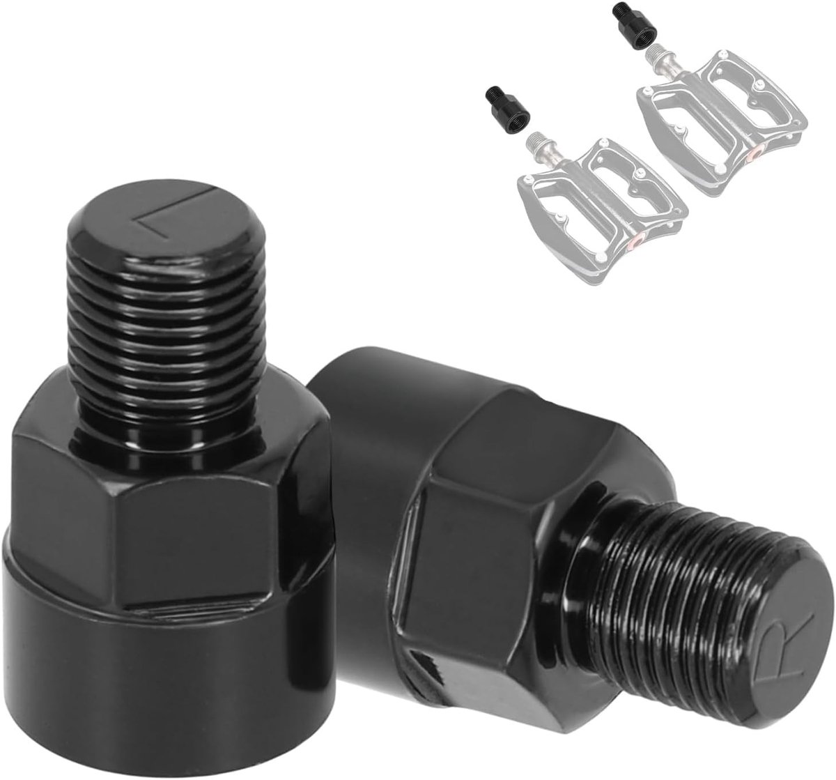 2 Stuks Fiets Pedalen Adapters 1/2 naar 9/16" Aluminium Verlengstukken voor Fietspedalen, Geschikt voor Racefietsen en Stadsfietsen