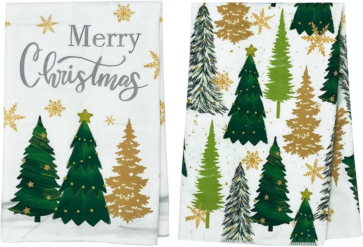 Kerst Keukenhanddoeken, Microfiber Doeken voor Afdrogen, Winter Decoratie en Tafelversiering 40x60cm (4, Roze - 4 stuks)