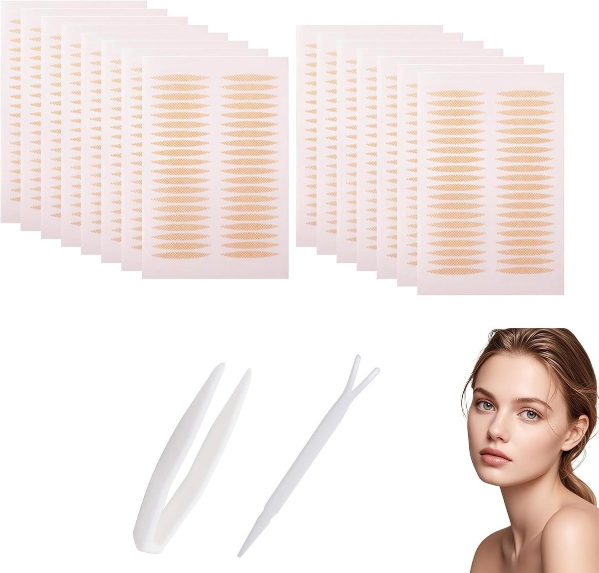 Huidvriendelijke Ooglid Tape, 600 Stuks, Onzichtbare en Waterdichte Strips voor Dubbele Oogleden, Ideaal voor Ongelijke Oogleden en Make-up Fixatie